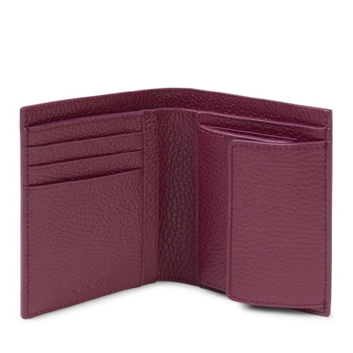 Burgundy leather Flap Card wallet TOUS Miranda