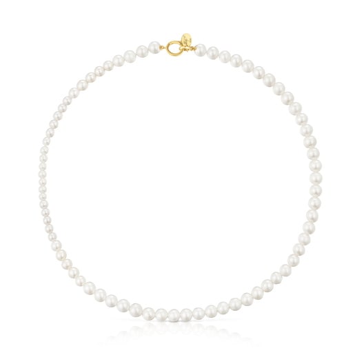 Collar de perlas cultivadas con baño de oro 18 kt sobre plata Eugenia X TOUS