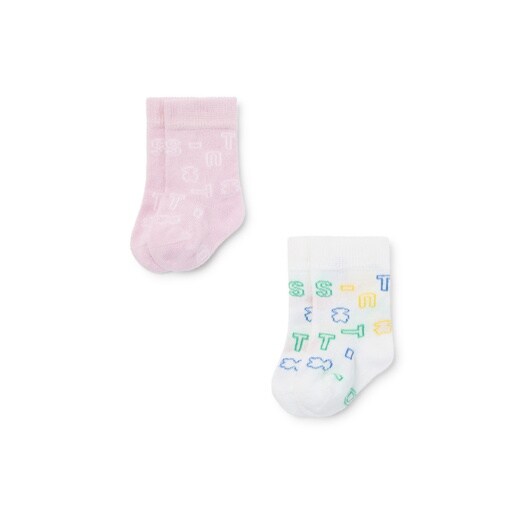 Pack of 2 pairs of baby socks in SSocks pink