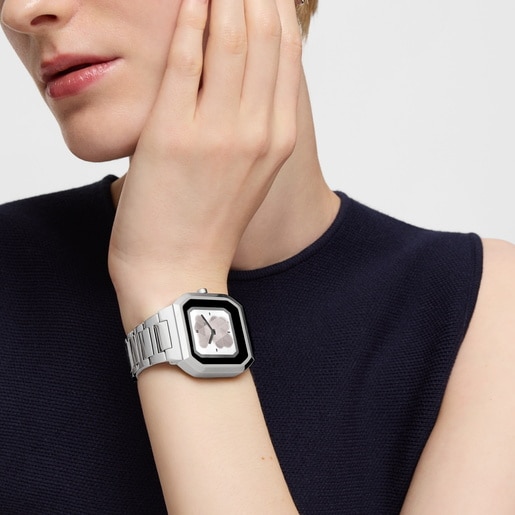 Rellotge smartwatch amb braçalet d'acer B-Connect