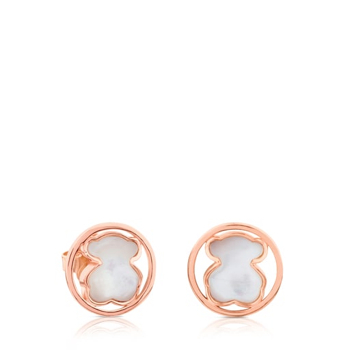 Rose Vermeil Silver Camille Earrings with Mother-of-Pearl