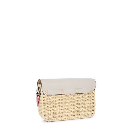 Beige raffia TOUS Legacy Summer Crossbody bag