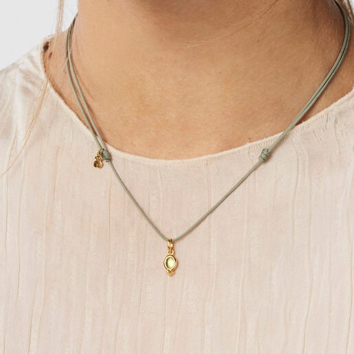 שרשרת מג'יק נייצ'ר עם פרידוט וחוט אפור