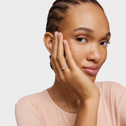 Anillo de plata y perla cultivada TOUS Motivos