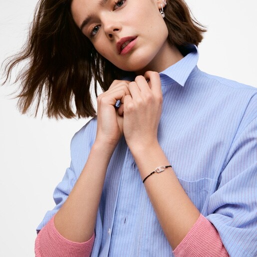 Silver, quartz and black nylon Bracelet TOUS Camille