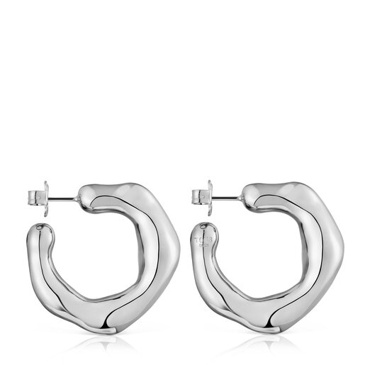 Aretes de aro de plata Tabit