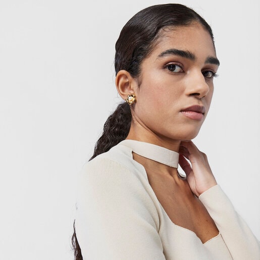 Silver Vermeil Fragile Nature flower Earrings with Pearl