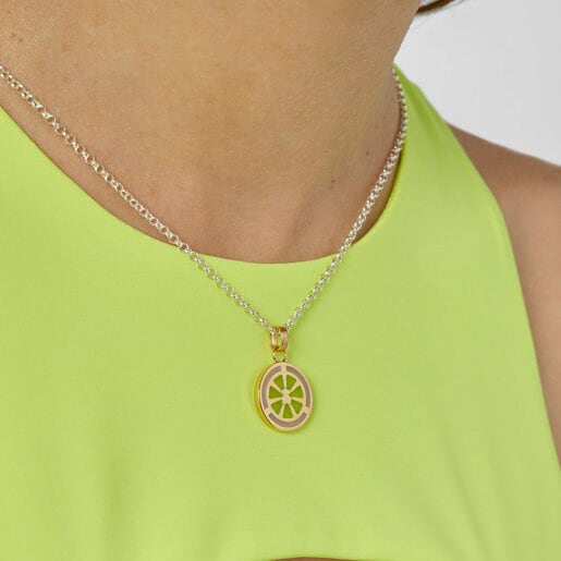 תליון כוס שתייה TOUS Beach בגודל 17 מ"מ מוורמיל כסף מצופה אמייל