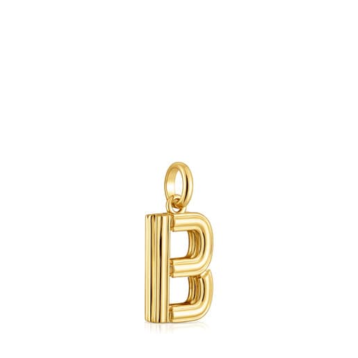 Pendentif lettre B en argent plaqué or 18 ct moyen TOUS Alphabet