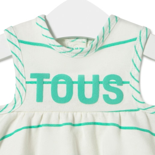 Girls stripy dress in Vibrant green