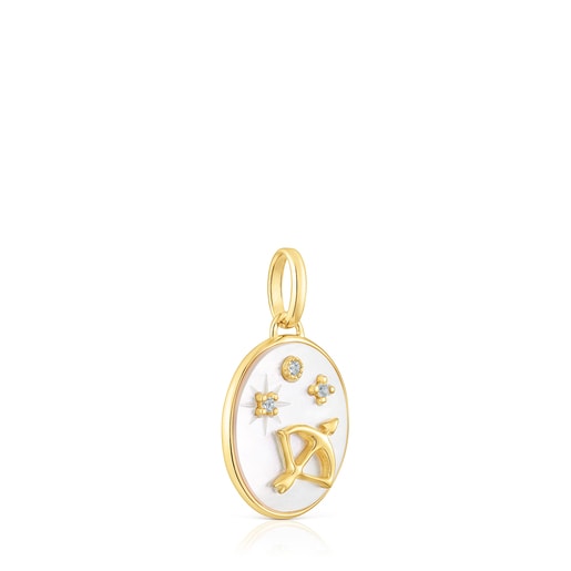 Sagittarius Pendant in silver vermeil with mother-of-pearl and topazes TOUS Horoscope