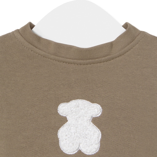 Baby bodysuit with smock in Soft beige