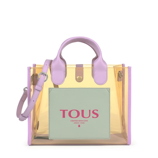 Mittelgroße transparente Shopping-Tasche Amaya Vinyl in Bunt