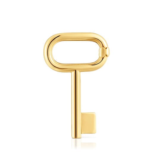 قلادة من الفضة المطلية بالذهب عيار 18 قيراطًا مُرصّعة بحلية مفتاح مقاس 32 مم من تشكيلة TOUS Unlock