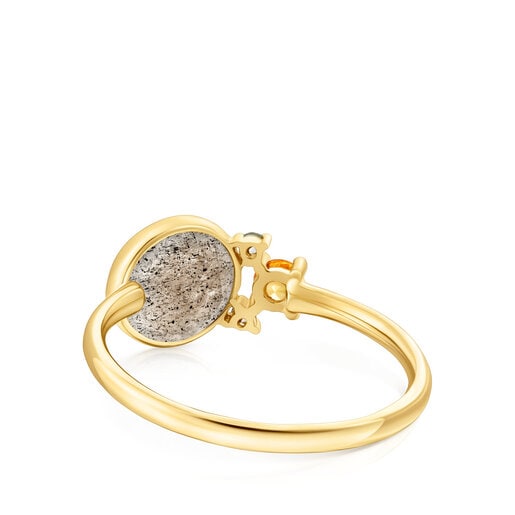 Ring Virtual Garden aus Gold mit Labradorit, Saphir und Topas