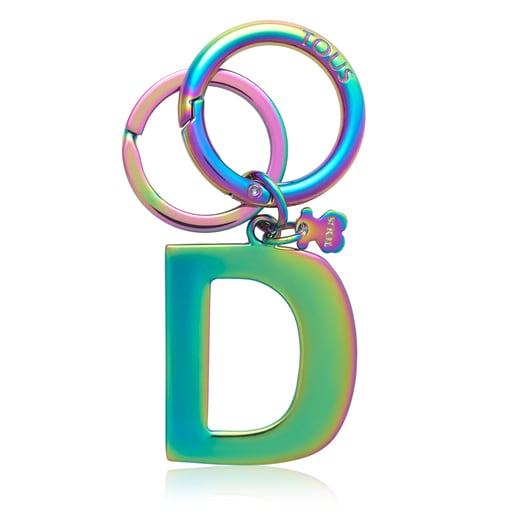 Duhový kroužek na klíče Touscedario s písmenem D