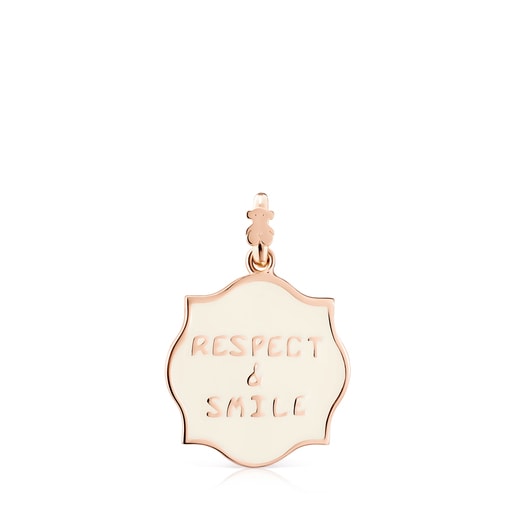 Medallions Respect & Smile Pendant in Silver Vermeil with Enamel