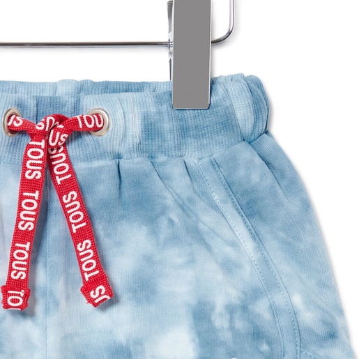 Girl's tie-dye cotton shorts in Casual blue