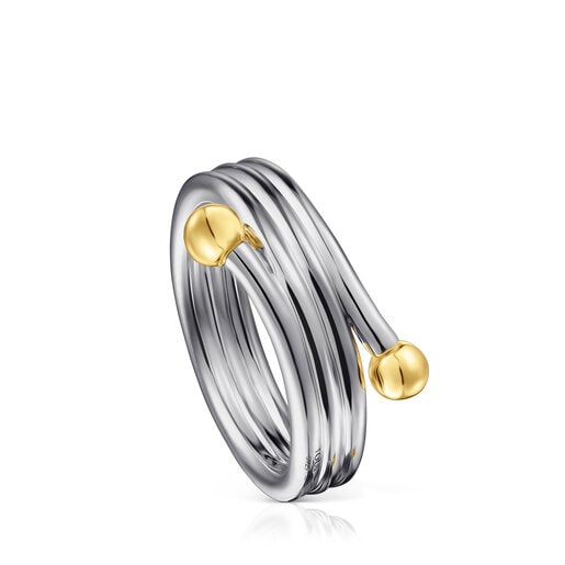 Dark silver and silver vermeil St. Tropez Triple ring | TOUS