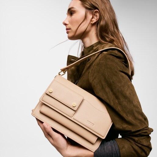 Sac à bandoulière sable moyen TOUS Audree Pockets