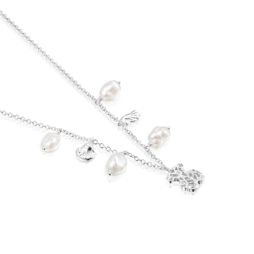 Collana oceanica in argento e perle