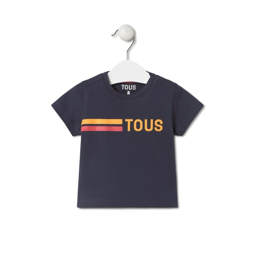 T-shirt with rear Bold Bear in Casual navy blue