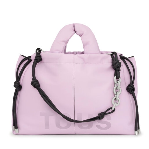 Borsa monospalla grande in pelle malva TOUS Cloud