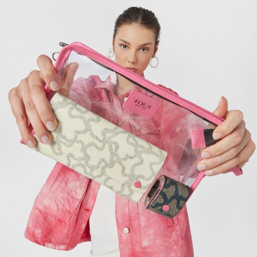 حقيبة كلاتش TOUS Kaos Summer بلون وردي