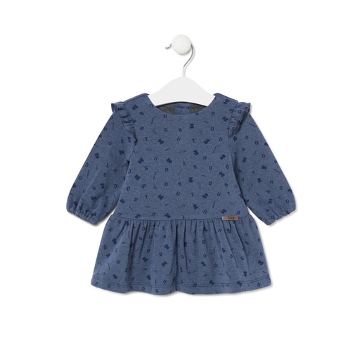 Vestido para menina School azul marinho