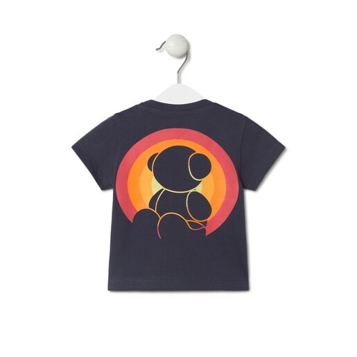 T-shirt with rear Bold Bear in Casual navy blue