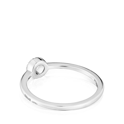 Small white-gold circle Ring with diamonds TOUS Grain