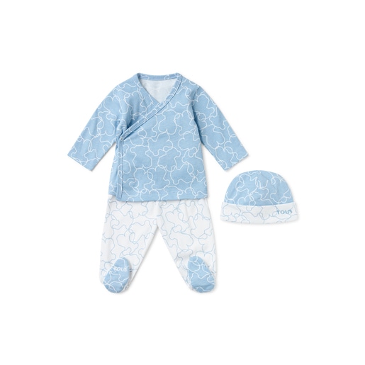 Conjunto de bebé recién nacido Line Bear azul
