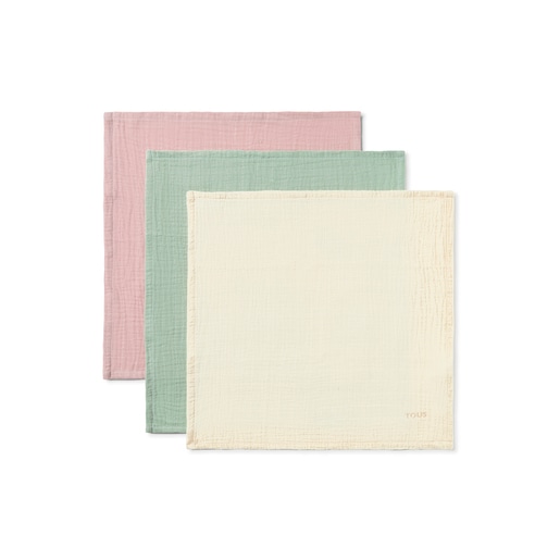 Pack de 3 mini gasas de bebé SMuse rosa