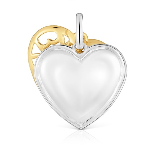 Two-tone double heart Pendant Medallions