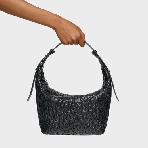 Bolso de hombro mediano negro TOUS Puffy bear