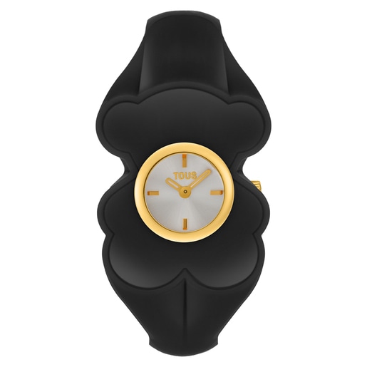 Gold-colored steel Analog watch with smoked brown polycarbonate T. M Bear Folks