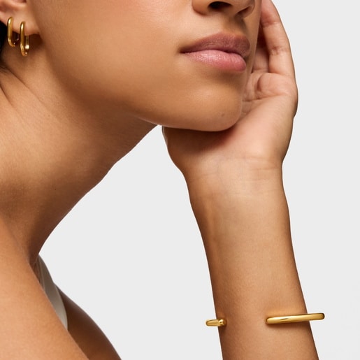 Pulsera esclava con baño de oro 18 kt sobre plata y espinelas Line