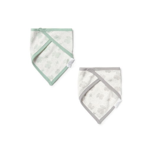 Set of 2 baby bandanas in Illusion mist