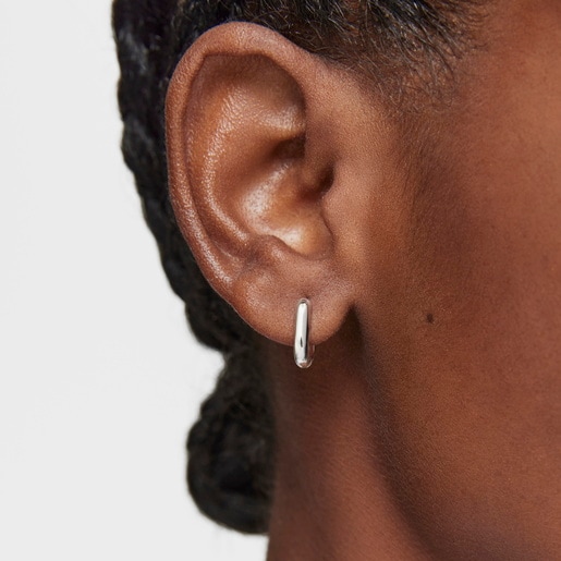 Aretes aro cortos de plata 12 mm Basicos