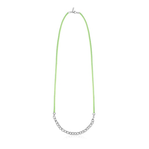 Limonkowy elastyczny naszyjnik TOUS St. Tropez Elastic o długości 60 cm
