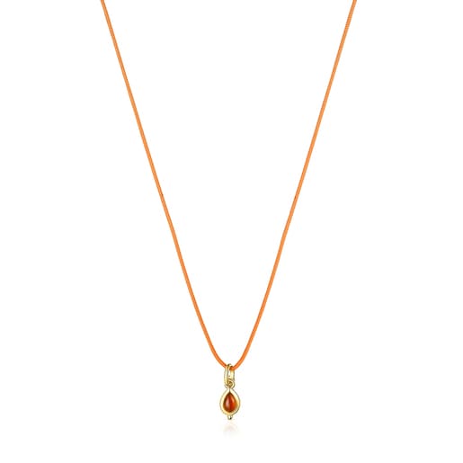 Magic Nature Necklace with carnelian and orange cord | TOUS