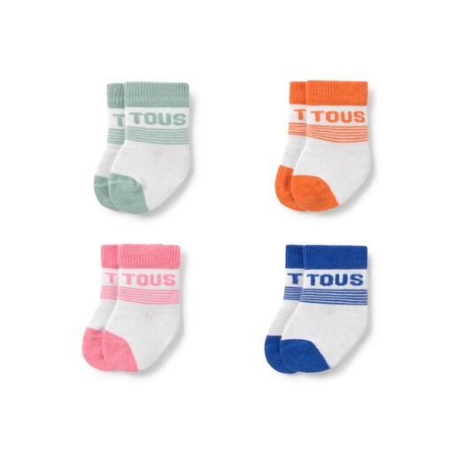 Pack of 4 pairs of baby socks in SSocks blue