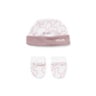 Conjunto de bebé gorro y manoplas Kaos rosa
