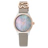 Analog watch with gray leather bracelet, rose-colored steel and mother-of-pearl face Epic Icon