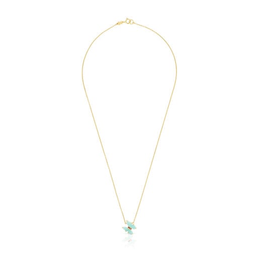 Gold with Amazonite and Ruby Vita Necklace