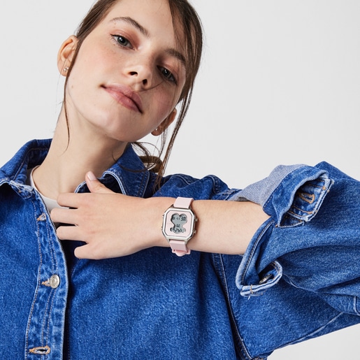 Reloj TOUS DigiBear para mujer en color nude fabricado en silicona