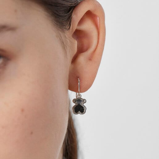 Silver Areia Earrings with onyx