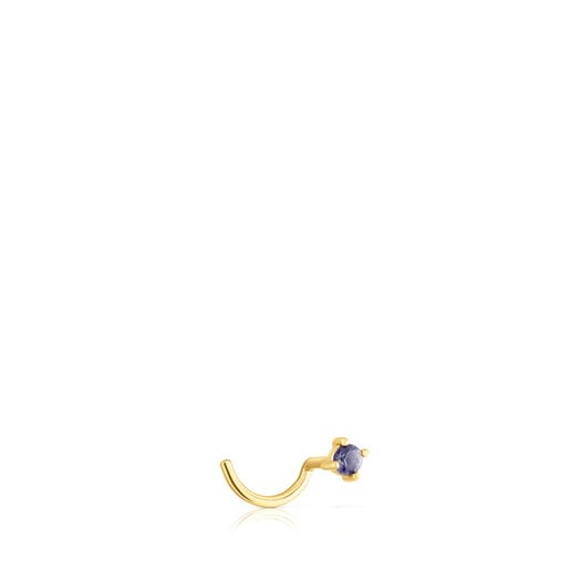 Gold-colored IP steel and iolite St. Tropez Nose piercing | TOUS