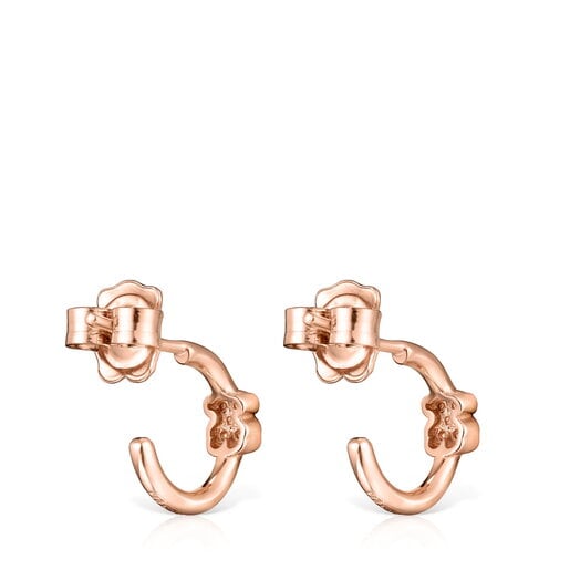 Aretes Motif con baño de oro rosa 18 kt sobre plata con Espinelas