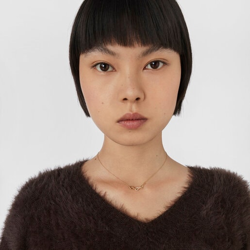 שרשרת Bent מזהב בשילוב יהלומים